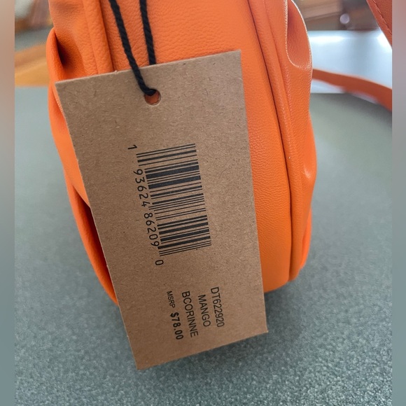 STEVE MADDEN BCorinne Faux Leather Shoulder/Crossbody/ Top Handle Bag MANGO - Picture 6 of 7